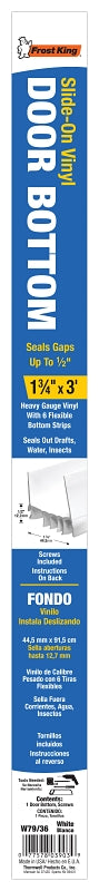 Frost King W79/36H Door Bottom, White, 36 in L, 1-3/4 in W, Vinyl