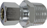 ProSource PMB-260LFB Water Supply Connector, 1/2 x 3/8 in, MIP x Compression, Brass, Chrome