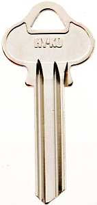 Hy-Ko 11010L4 Key Blank, Brass, Nickel, For: Lockwood Cabinet, House Locks and Padlocks, L4 Key Number, Pack of 10