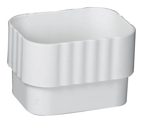 Amerimax M0623 Downspout Connector, Vinyl, White, -40 to 150 deg F