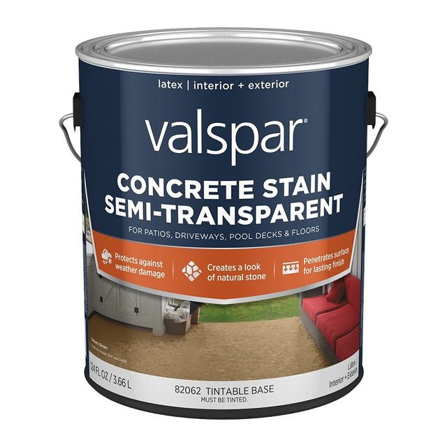 Valspar 024.0082062.007 Semi-Transparent Concrete Stain, White, 1 gal, Pack of 4