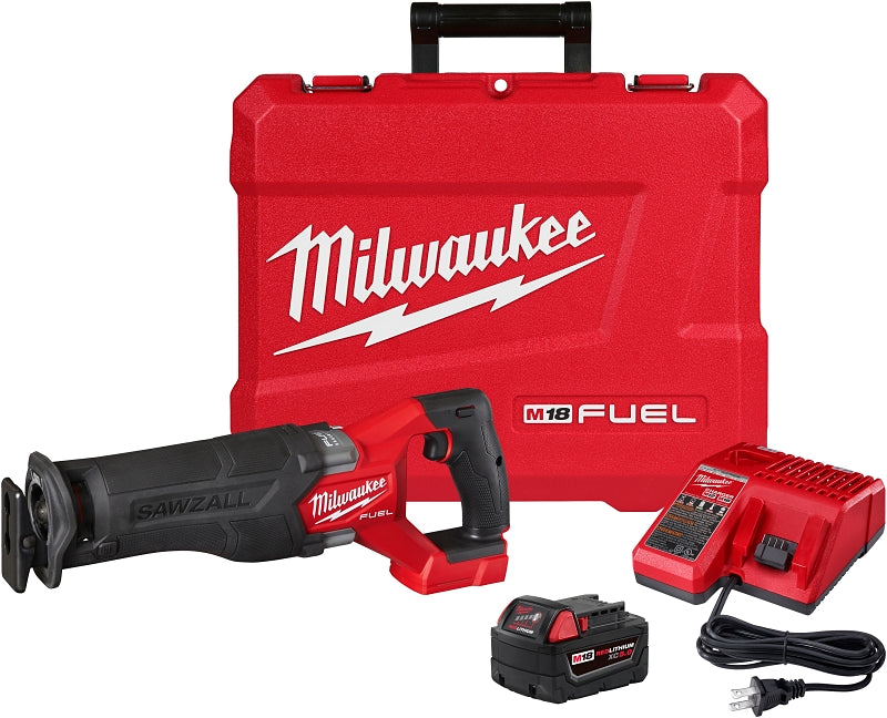 Milwaukee 2821-21 Reciprocating Saw, Battery Included, 18 V, 5 Ah, 1-1/4 in L Stroke, 0 to 3000 spm