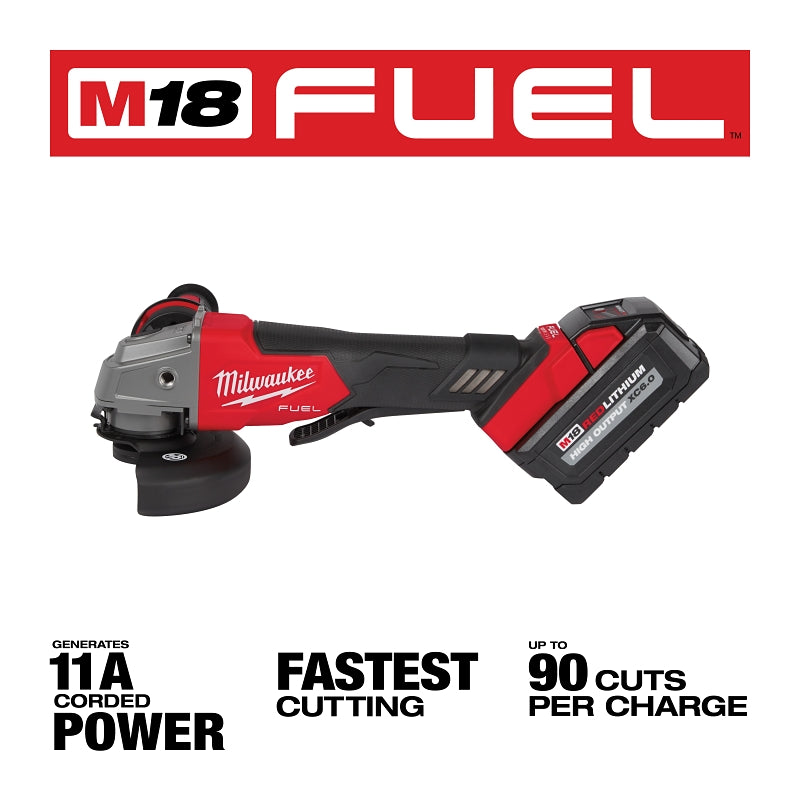 Milwaukee M18 FUEL Series 2880-22 Angle Grinder Kit, Battery Included, 18 V, 6 Ah, 5/8-11 Spindle, 4-1/2, 5 in Dia Wheel