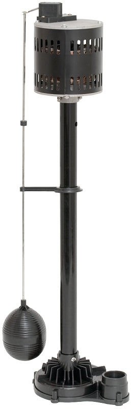 Superior Pump 92553 Sump Pump, 1-Phase, 3.06 A, 120 V, 0.5 hp, 1-1/2 in Outlet, 60 gpm, Thermoplastic