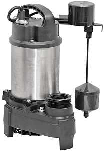 Superior Pump 92571 Sump Pump, 7.5 A, 120 V, 0.5 hp, 2 in Outlet, 75 gpm, Iron/Stainless Steel