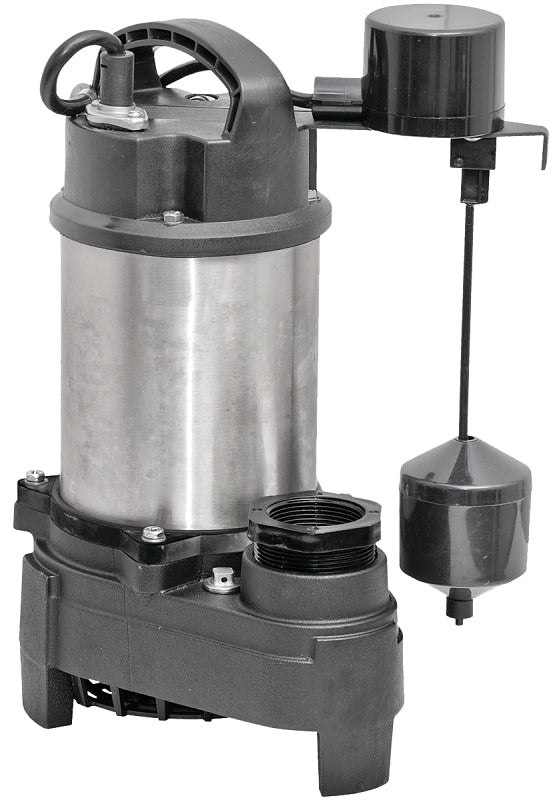 Superior Pump 92571 Sump Pump, 7.5 A, 120 V, 0.5 hp, 2 in Outlet, 75 gpm, Iron/Stainless Steel