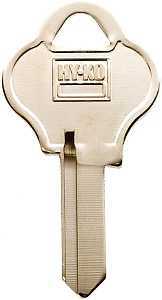 Hy-Ko 11010PA1 Key Blank, Brass, Nickel, For: Pado Cabinet, House Locks and Padlocks, PA1 Key Number, Pack of 10