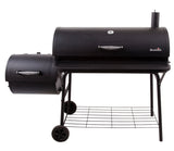 Char-Broil 21201571 Deluxe Offset Charcoal Smoker Grill, 3 -Grate, 925 sq-in Primary Cooking Surface, Black, Steel Body