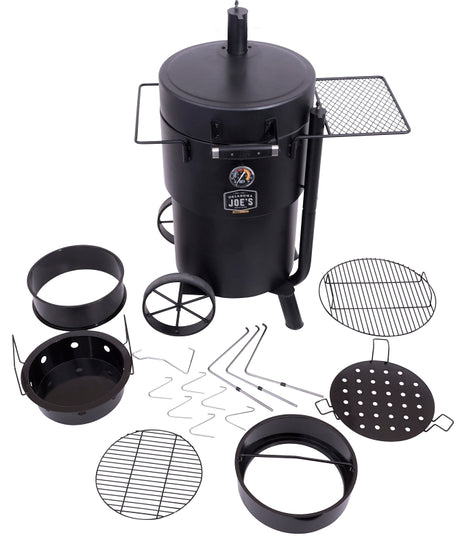 Char-Broil 19202089 Drum Smoker, Porcelain-Coated Steel Cooking Surface, Charcoal, Steel, Black