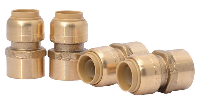 SharkBite U072LFA4 Pipe Connector, 1/2 in, FNPT, Brass, 200 psi Pressure