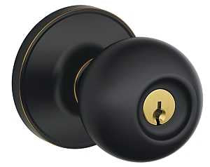 Schlage Corona Series J54 CNA 716 Entry Knob, Knob Handle, Aged Bronze, Metal, C Keyway, Re-Key Technology: Traditional