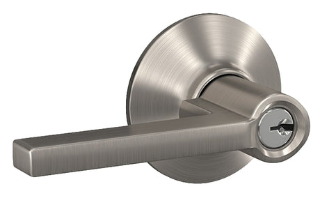 Schlage F Series F51VLAT619 Entry Lever, Mechanical Lock, Satin Nickel, Metal, 7/8 in Housing Dia, Residential, 2 Grade