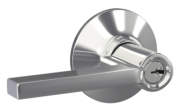 Schlage F Series F51AVLAT625 Entry Lever, Mechanical Lock, Bright Chrome, Metal, Residential, 2 Grade