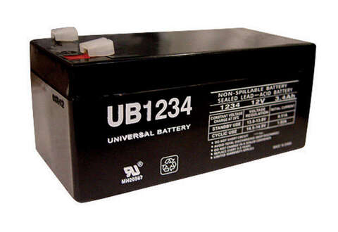 UPG UB1234 3.4 Ah Lead Acid Battery, Pack of 2