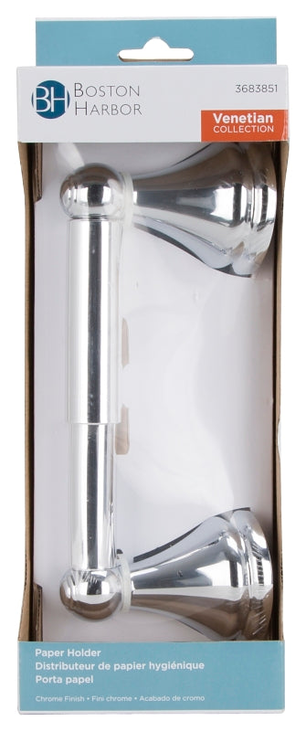 Boston Harbor L5056-26-10-3L Paper Holder, Plastic/Zinc, Chrome, Wall Mounting