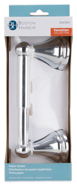 Boston Harbor L5056-26-10-3L Paper Holder, Plastic/Zinc, Chrome, Wall Mounting