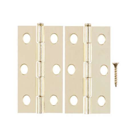 Ace 2.75 in. W X 2-1/2 in. L Bright Brass Gold Brass Narrow Hinge 2 pk, Pack of 5