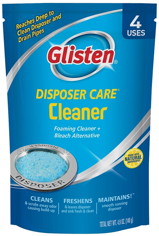 Glisten Disposer Care DP06N-PB Garbage Disposer Cleaner, 4.9 oz Pack, Powder, Lemon, Blue