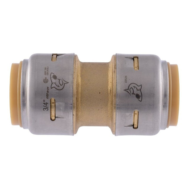 SharkBite Max Series UR016A4 Pipe Coupling, 3/4 in, Brass, 250 psi Pressure