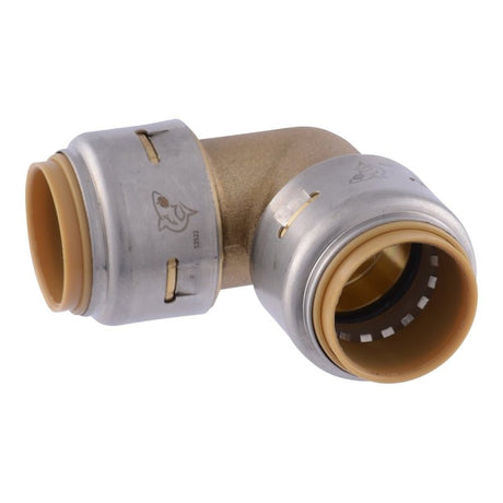 SharkBite Max Series UR256A Pipe Elbow, 3/4 in, 90 deg Angle, Brass, 250 psi Pressure