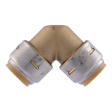 SharkBite Max Series UR256A4 Pipe Elbow, 3/4 in, 90 deg Angle, Brass, 250 psi Pressure