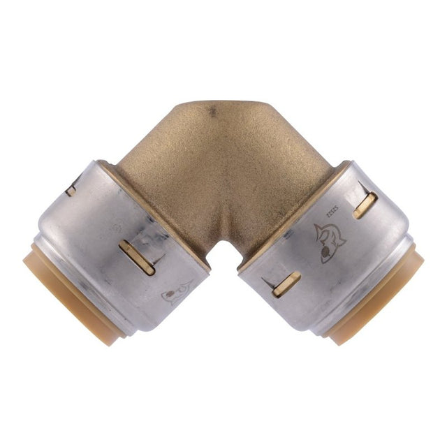 SharkBite Max Series UR256A4 Pipe Elbow, 3/4 in, 90 deg Angle, Brass, 250 psi Pressure