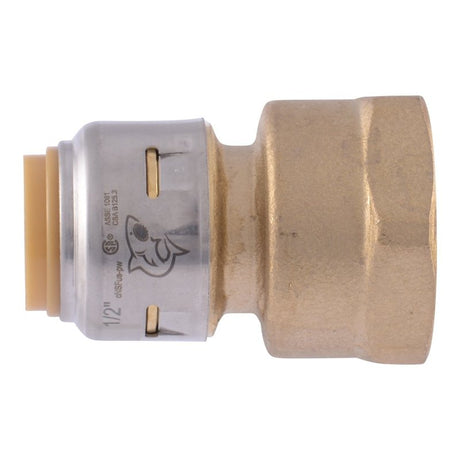 SharkBite Max Series UR068A Pipe Coupling, 1/2 x 3/4 in, Brass, 250 psi Pressure