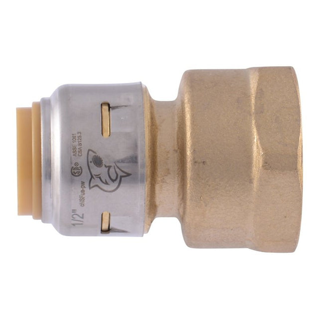 SharkBite Max Series UR068A Pipe Coupling, 1/2 x 3/4 in, Brass, 250 psi Pressure