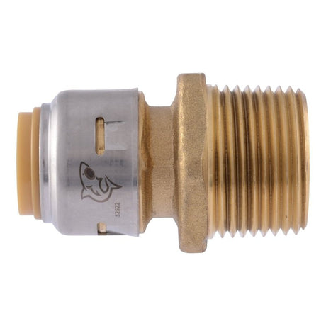 SharkBite Max Series UR116A Pipe Coupling, 1/2 x 3/4 in, Brass, 250 psi Pressure