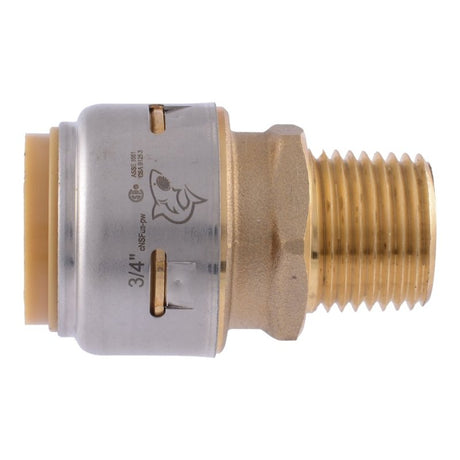SharkBite Max Series UR138A Pipe Coupling, 1/2 x 3/4 in, Brass, 250 psi Pressure