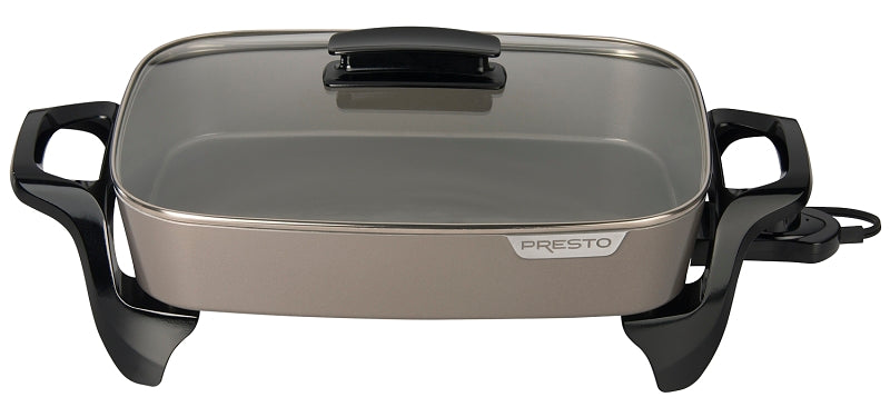 Presto 06852 Electric Skillet with Cover, 15-3/4 in W Cooking Surface, 11-3/4 in D Cooking Surface, 1500 W