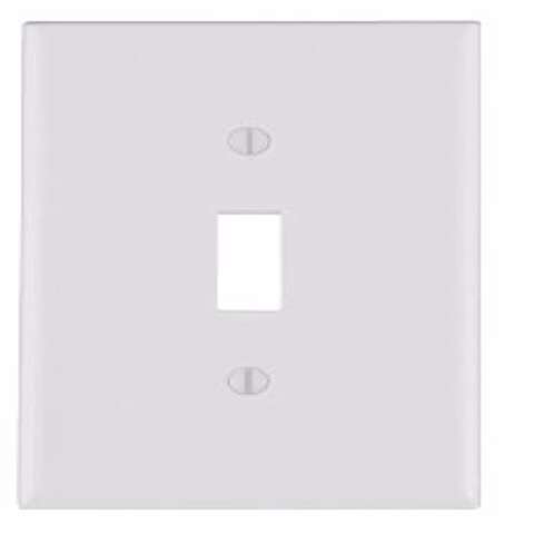 Leviton Antimicrobial Powder Coated White 1 gang Thermoset Plastic Toggle Wall Plate 1 pk