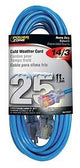 PowerZone ORCW511725 Extension Cord, 14 AWG Cable, 5-15P Grounded Plug, 5-15R Grounded Receptacle, 25 ft L, 125 V