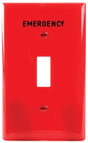 Eaton Wiring Devices PJ1EMRD Wallplate, 3.14 in L, 4.89 in W, 1 -Gang, Polycarbonate, Red, High-Gloss