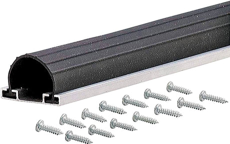 M-D 87668 Garage Door Weatherstrip, 1-5/8 in W, 2-3/4 in Thick, 18 ft L, Aluminum, Black