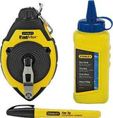 STANLEY 47-681L Chalk Line Reel Kit, 100 ft L Line, Blue Line, 3:1 Gear Ratio