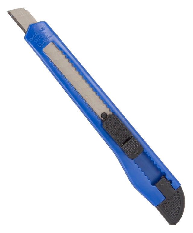 Vulcan JL54319 Utility Knife, 3-7/8 in L Blade, 5/8 in W Blade, High Impact Plastic Handle, Blue/Black Handle, Pack of 20