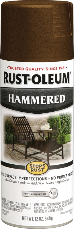 Rust-Oleum 210880 Spray Paint, Hammered, Brown, 12 oz Can