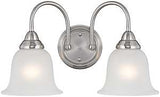 Boston Harbor LYB130928-2VL-BN Wall Sconce, 60 W, 2-Lamp, A19 or CFL Lamp, Steel Fixture, Brushed Nickel Fixture
