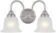 Boston Harbor LYB130928-2VL-BN Wall Sconce, 60 W, 2-Lamp, A19 or CFL Lamp, Steel Fixture, Brushed Nickel Fixture