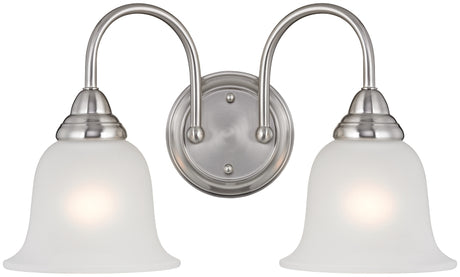 Boston Harbor LYB130928-2VL-BN Wall Sconce, 60 W, 2-Lamp, A19 or CFL Lamp, Steel Fixture, Brushed Nickel Fixture