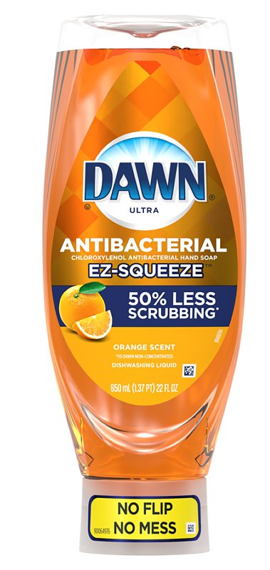 Dawn UltraEZ Squeeze 80847485 Dish Soap, Dishwashing Liquid, Orange, 22oz, Pack of 8
