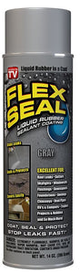 Flex Seal FSGRYR20 Rubberized Spray Coating, Gray, 14 oz, Can