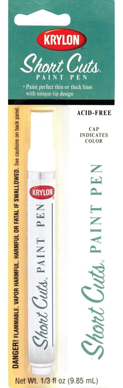 Krylon KSCP913 Paint Pen, Chisel Tip, White