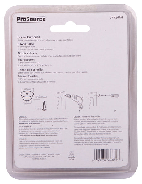 ProSource FE-50661-PS Furniture Leg Tip, Round, Rubber, Black, 1 in Dia, 25/64 in H
