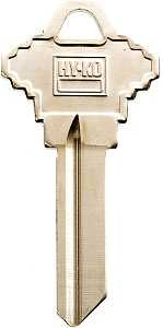 Hy-Ko 11010SC4 Key Blank, Brass, Nickel, For: Schlage Cabinet, House Locks and Padlocks, SC4 Key Number, Pack of 10