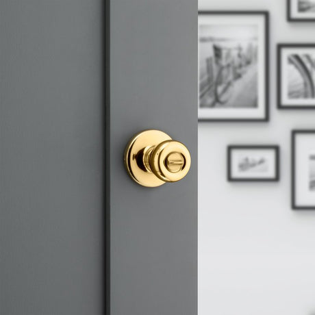 Kwikset 300T 3 6AL RCS V1 Privacy Lockset, 1-7/8 in Dia Knob, 2-5/8 in W x 2-5/8 in H Dimensions, Zinc