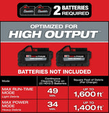 Milwaukee M18 FUEL 0920-20 Wet/Dry Vacuum, 9 gal Vacuum, 109 cfm Air, HEPA Filter
