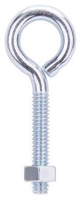 ProSource LR270 Eye Bolt, 6 mm Thread, Machine Thread, 1-3/8 in L Thread, 31/32 in Dia Eye, 130 lb Working Load, Steel, Pack of 20