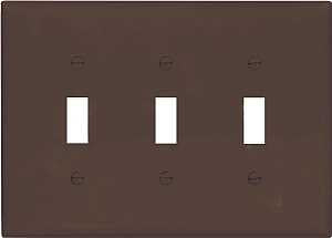Eaton Wiring Devices PJ3B Wallplate, 4-7/8 in L, 6.37 in W, 3 -Gang, Polycarbonate, Brown, High-Gloss, Pack of 15